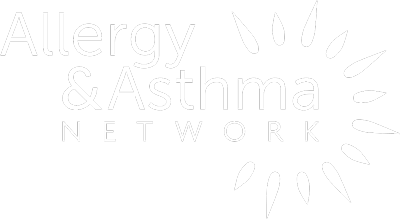 阿莱rgy and Asthma Network Logo in White