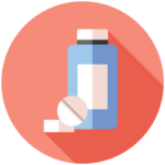 Learning Pathways: Info in Minutes AERD icon Icon of aspirin bottle for AERD learning videos