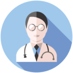 Learning Pathways: Info in Minutes Allergy Immunotheraphy icon Icon of doctor for allergy immunotherapy video series