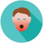 Learning Pathways: Info in Minutes Anaphylaxis icon Icon of a person struggling to breath for the anaphylaxis video series