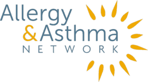 Allergy and Asthma Network Logo in Blue and Yellow