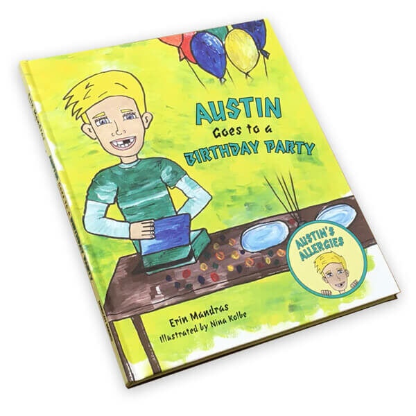 Book about Austin going to a birthday party and he has food allergies
