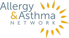 所有的gy & Asthma Network Logo in Yellow and Blue