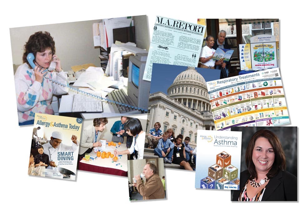 Photo collage of Allergy & Asthma Networks programs founder Nancy Sander and current CEO Tonya Winders