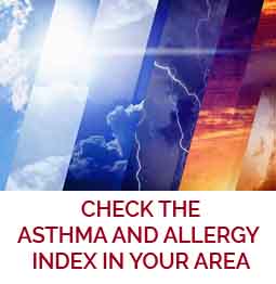 “检查您所在地区的哮喘和过敏指数”的图标提示转到天气页面