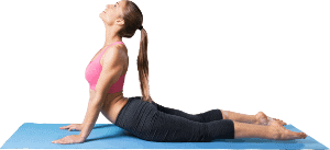 Woman in yoga pose on a mat