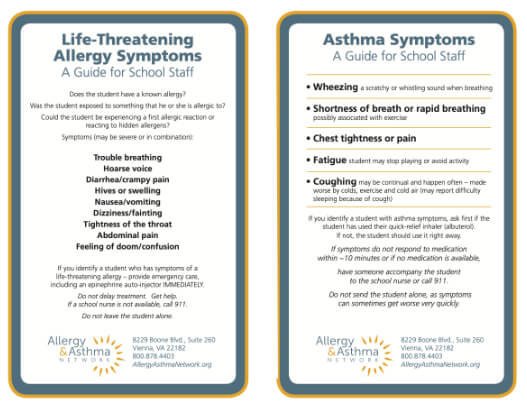 Thumbnail of allergy and asthma symptoms signs for the class wall