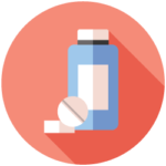 Icon of aspirin bottle for AERD learning videos