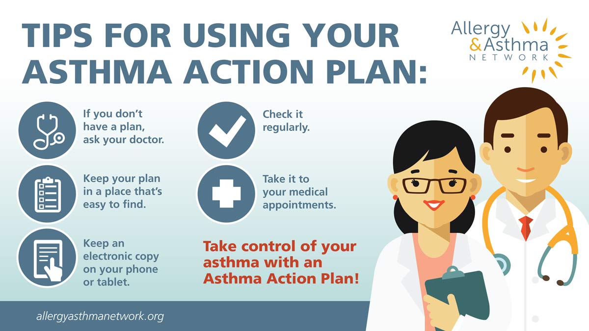 Tips for Using Your Asthma Action Plan Infographic trascript in link below